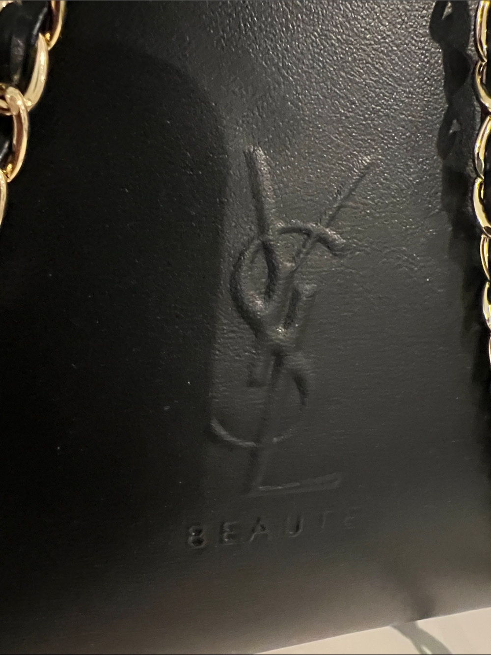 Yves Saint Laurent Black Shoulder clutch Bag with woven unbranded chain strap - Picture 5 of 12